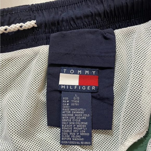 Tommy Hilfiger Swim Trunks Cargo Pockets Mens L Green - Picture 6 of 6